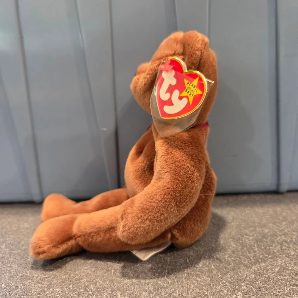 1993 Ty Beanie Baby Teddy PVC‎ Pellets Brown Bear Brown Excellent Vintage
